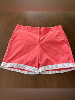 Talbots Coral Pink Relaxed Chino Shorts Size 12